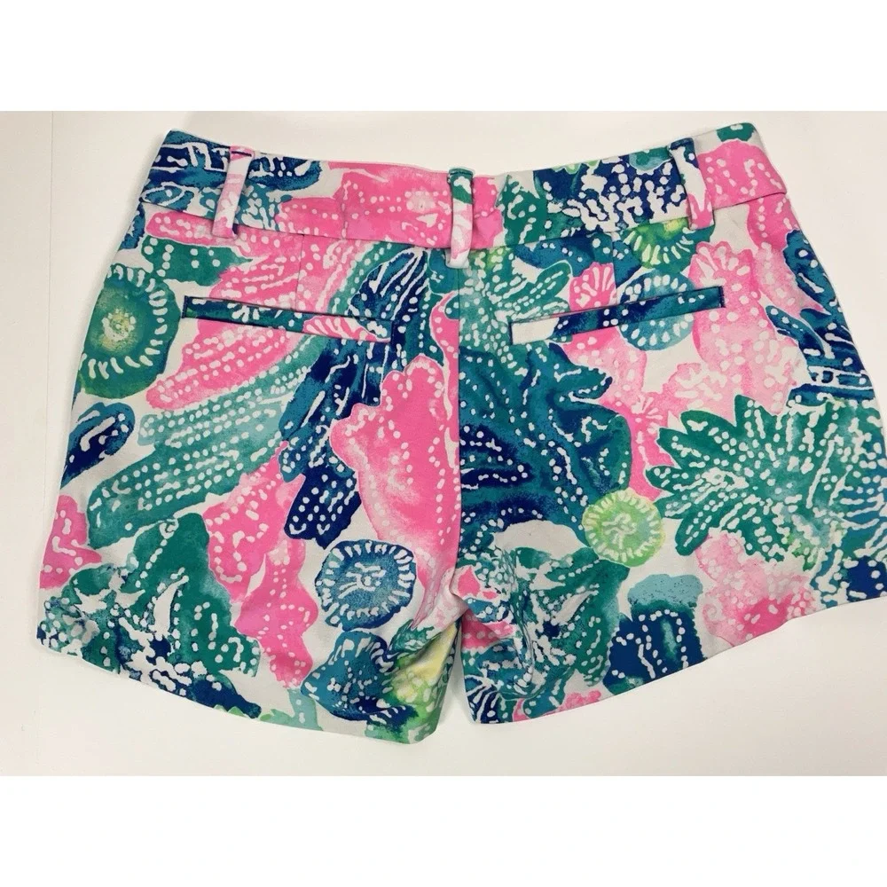 Women's Lilly Pulitzer Callahan Knit Shorts Multicolor Boho Batik Sz 00 (27